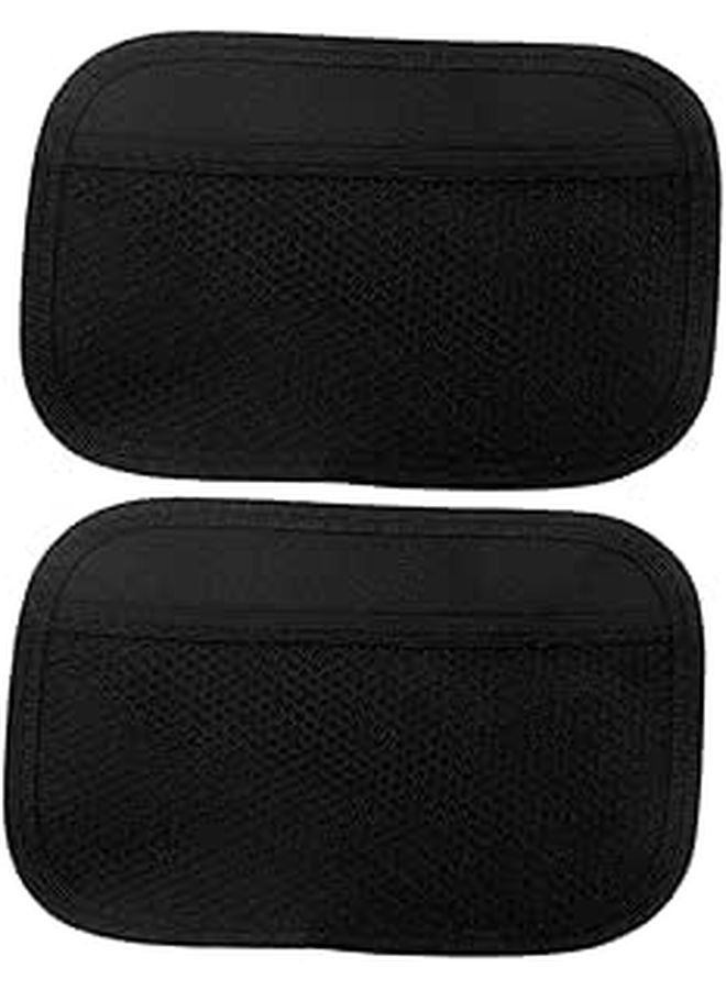2Pcs Black Mesh Car Storage Bag Organizer for Phone Wallet and Accessories - Image 1