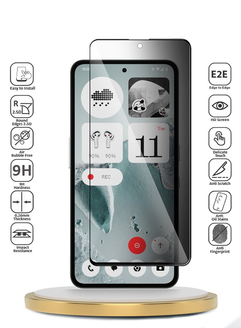 Wtech Nothing CMF Phone 2 Pro 5G 2025 Premium E2E Series Privacy Full Glue Full Cover Tempered Glass Screen Protector (MSGECP) - Clear/Black - Image 2