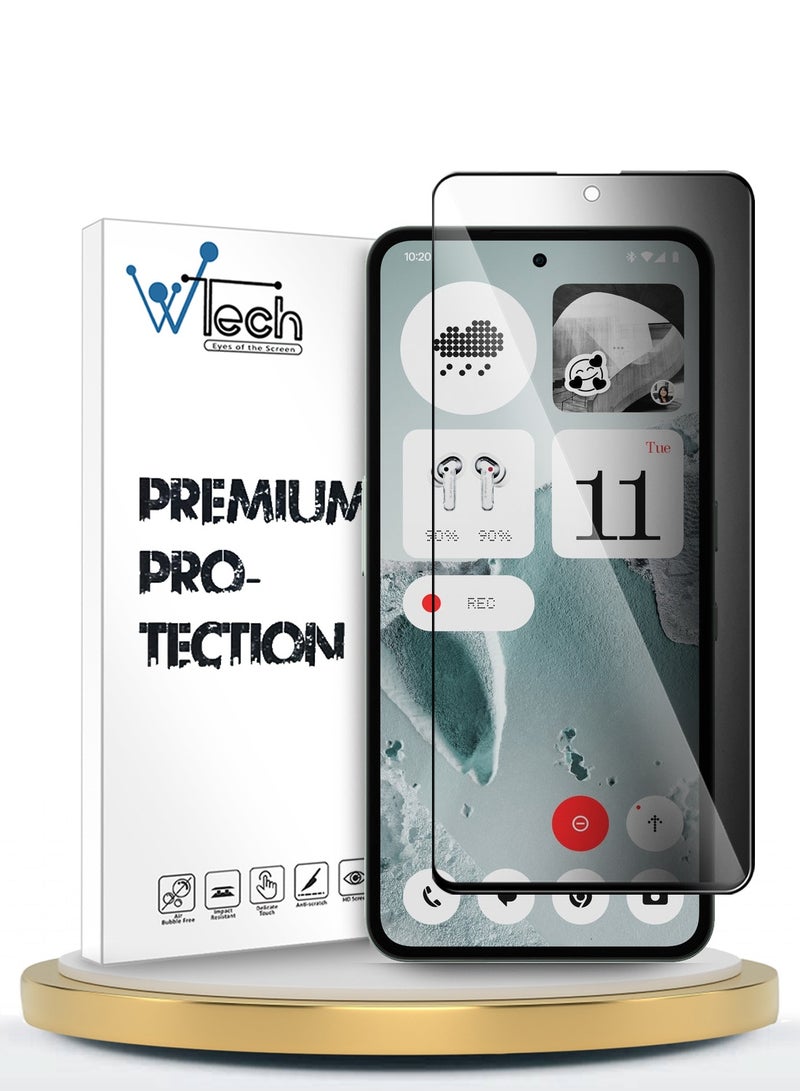 Wtech Nothing CMF Phone 2 Pro 5G 2025 Premium E2E Series Privacy Full Glue Full Cover Tempered Glass Screen Protector (MSGECP) - Clear/Black - Image 1