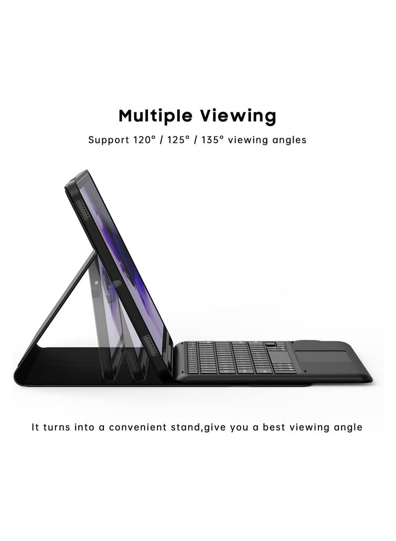 Galaxy Tab S7 FE/S7 Plus/S8 Plus Case with Keyboard 12.4 inch - Smart Detachable Wireless Touchpad Keyboard Cases with S Pen Holder for Samsung Galaxy Tab S8+ 2022/S7 FE 2021/S7+ 2020