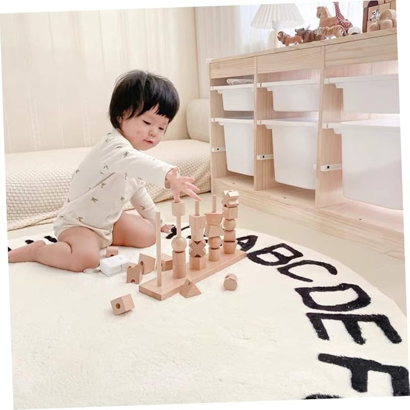 سجادة الأبجدية غير القابلة للانزلاق والقابلة للغسيل، سجادة ناعمة لمنطقة لعب الأولاد أو مكاتب المنزل أو حصيرة الأرضية - Image 3