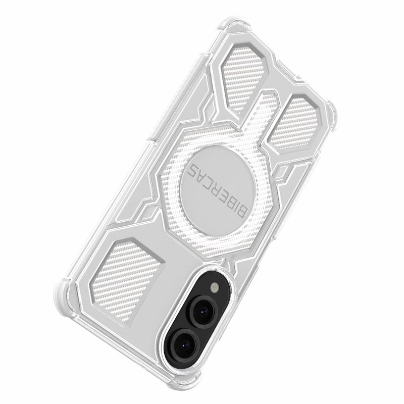 BIBERCAS For Samsung Galaxy S25 Edge 5G Transparent Color Series Magsafe Air Bag Shockproof Phone Case(Purple) - Image 5