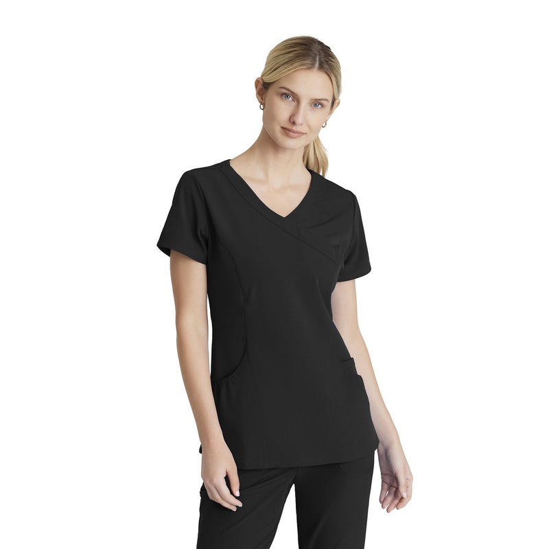 BARCO Charge Classic Fit Scrub Top for Women â€“ Black, 3-Pocket Classic V-Neck Shirt w/ 4-Way Stretch â€“ Moisture Wicking, Quick-Shed, Anti-Static â€“ XL, Regular Fit - Image 1