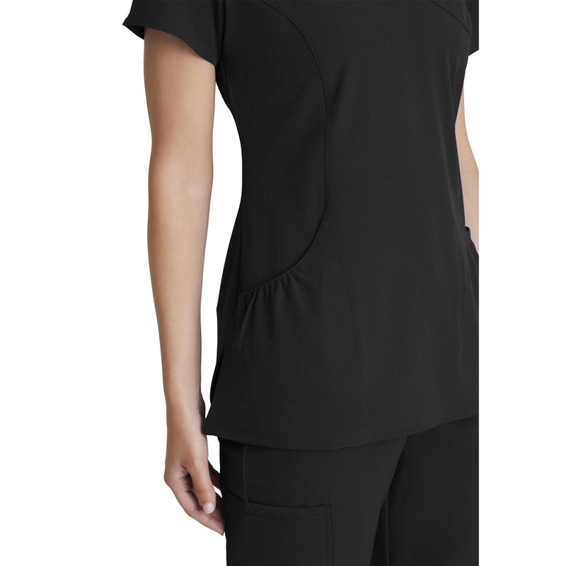 BARCO Charge Classic Fit Scrub Top for Women â€“ Black, 3-Pocket Classic V-Neck Shirt w/ 4-Way Stretch â€“ Moisture Wicking, Quick-Shed, Anti-Static â€“ XL, Regular Fit - Image 2