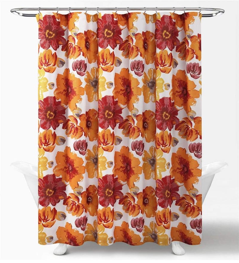 Lush Decor Leah Shower Curtain 72 x 72 Red