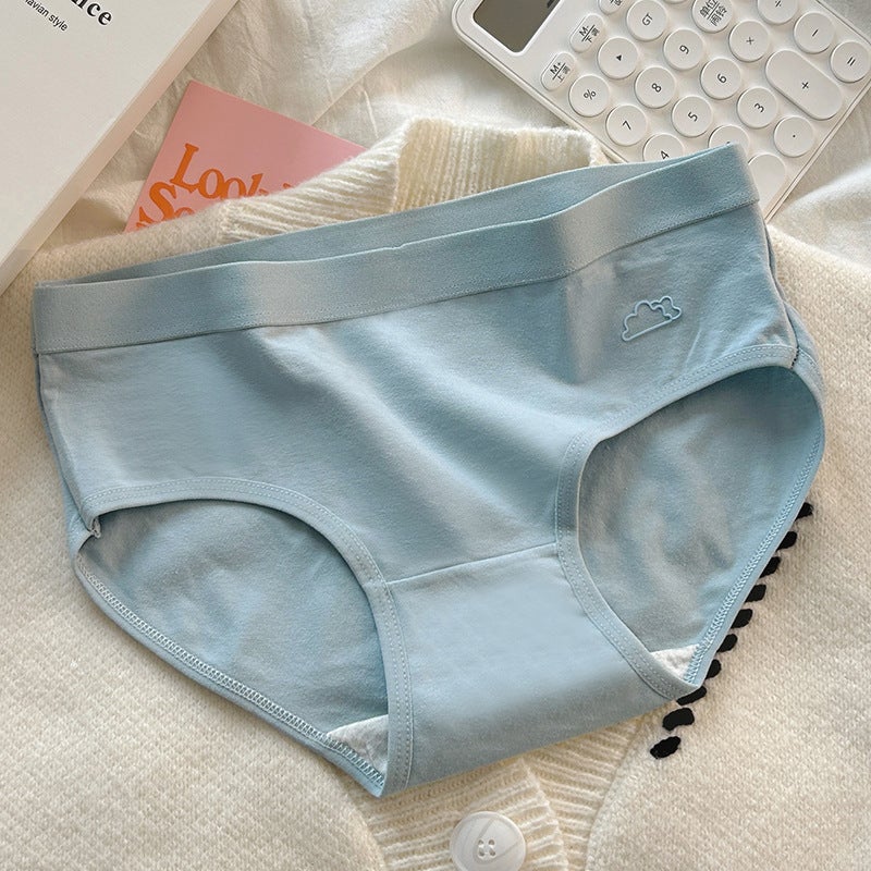 Ladies Cotton Briefs Mid-Waist Seamless Panties Green - Image 2