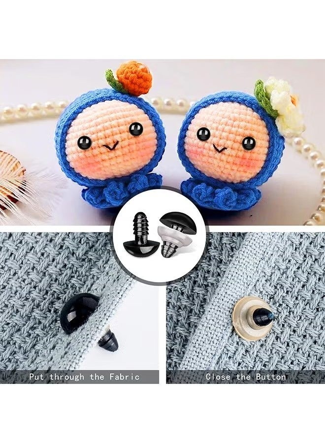 Doll Eyes with Washers, 100 Pcs Plastic Safety Crochet Eyes and 100 Pcs Washers, for Crochet Crafts Washer Assorted Sizes for Doll, Plush Animal and Teddy Bear Puppet Craft Making (0.48 Inch/12 mm) - Image 3