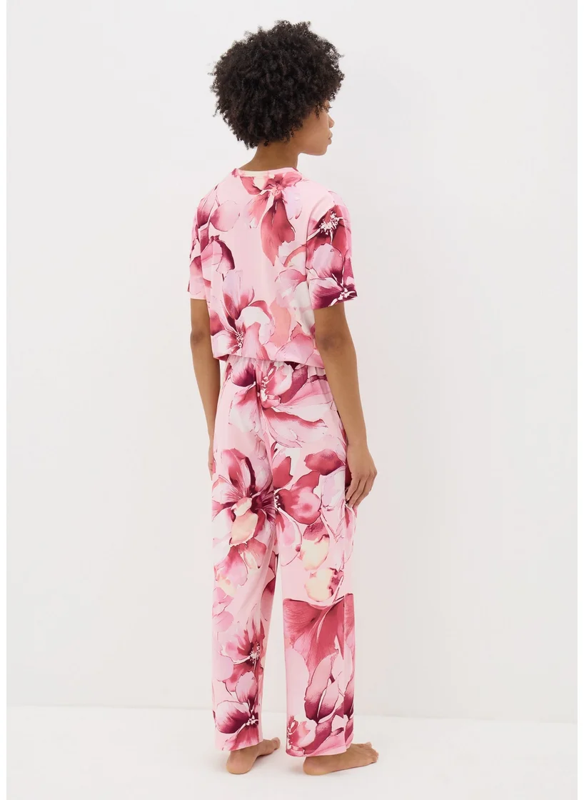 Matalan Pink Floral Soft Touch Pyjama Bottoms
