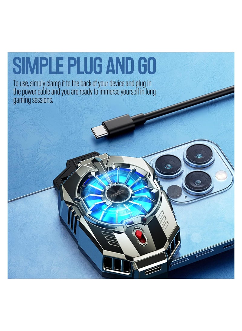 Generic - X20 Phone Cooler for Gaming, Universal Phone Cooling Fan with Two Cooling Modes, Mobile Phone Radiator Case for iPhone Android Smartphones from 4.5 to 7in, Cell Phone Cooler for Live Streaming - Image 1
