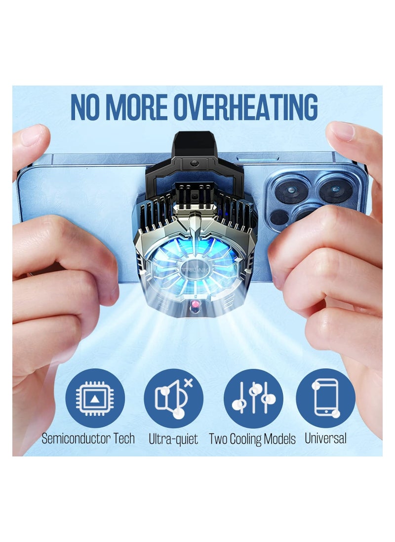 Generic - X20 Phone Cooler for Gaming, Universal Phone Cooling Fan with Two Cooling Modes, Mobile Phone Radiator Case for iPhone Android Smartphones from 4.5 to 7in, Cell Phone Cooler for Live Streaming - Image 1