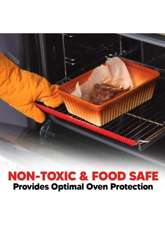 ThreadNanny Oven Rack Shields Extra Long 22” Red (2 Pack), Full Length Fit on Standard-Sized USA Ovens - Heat Resistant Oven Rack Protectors - Prevents Hand and Arm Burns, Food Grade Silicone Oven Rack Cover - Image 5