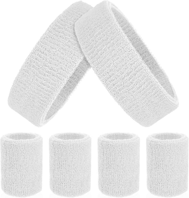 Aster مجموعة أساور ورؤوس 6 قطع، تشمل 2 قطعة رأس رياضي و4 قطع أساور رياضية ملونة مخططة للرجال والنساء كرة السلة كرة القدم اليوغا كرة الريشة التنس الكرة الطائرة الجولف - Image 1