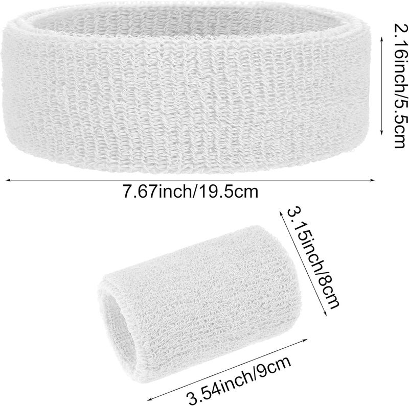 Aster مجموعة أساور ورؤوس 6 قطع، تشمل 2 قطعة رأس رياضي و4 قطع أساور رياضية ملونة مخططة للرجال والنساء كرة السلة كرة القدم اليوغا كرة الريشة التنس الكرة الطائرة الجولف - Image 4