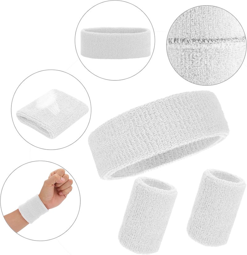 Aster مجموعة أساور ورؤوس 6 قطع، تشمل 2 قطعة رأس رياضي و4 قطع أساور رياضية ملونة مخططة للرجال والنساء كرة السلة كرة القدم اليوغا كرة الريشة التنس الكرة الطائرة الجولف - Image 3