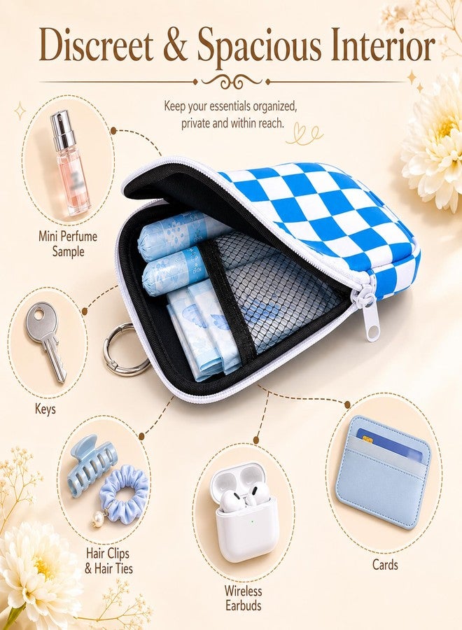 QCWN 2 Pack Tampon Holder and Period Bag for Purse Waterproof Neoprene Feminine Products Pouch Discreet Tampon Organizer Bag with D Ring Clip for Teen Girls and Women Travel - Image 4