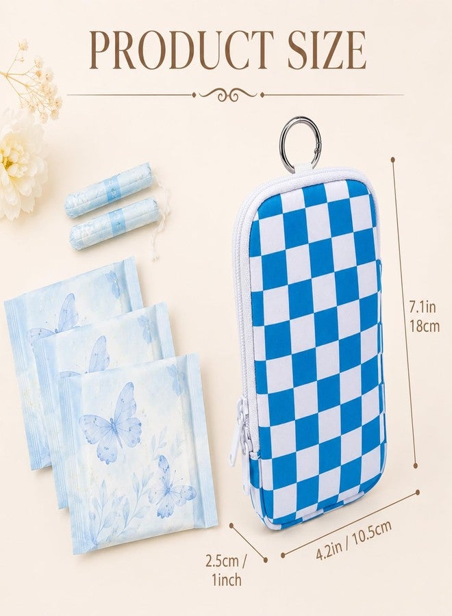 QCWN 2 Pack Tampon Holder and Period Bag for Purse Waterproof Neoprene Feminine Products Pouch Discreet Tampon Organizer Bag with D Ring Clip for Teen Girls and Women Travel - Image 2