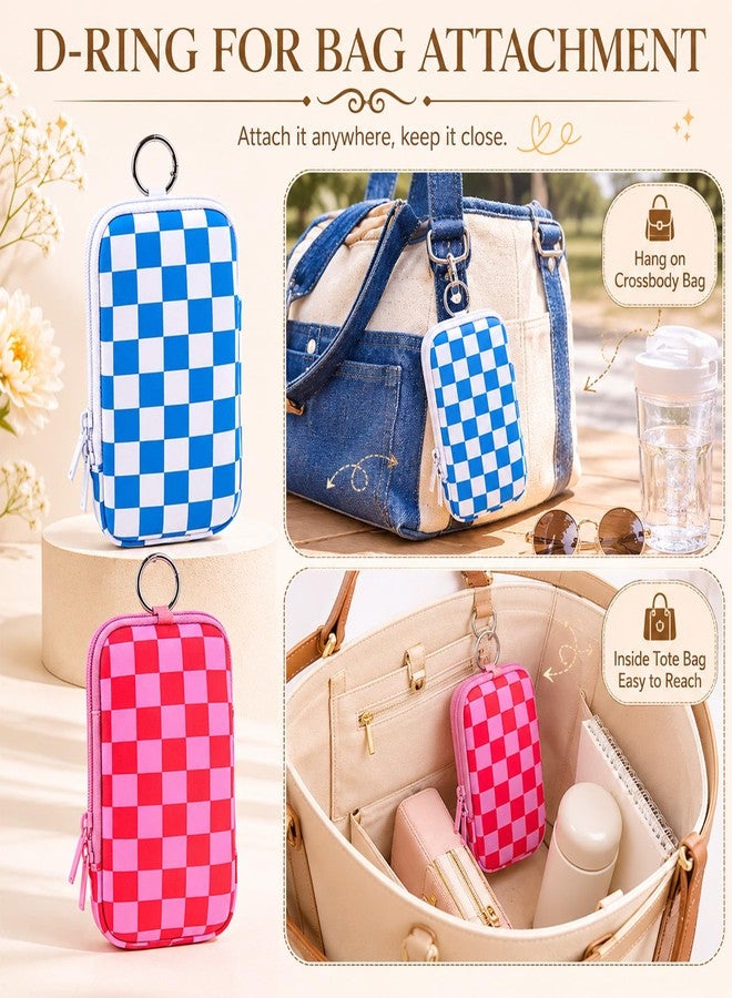 QCWN 2 Pack Tampon Holder and Period Bag for Purse Waterproof Neoprene Feminine Products Pouch Discreet Tampon Organizer Bag with D Ring Clip for Teen Girls and Women Travel - Image 5