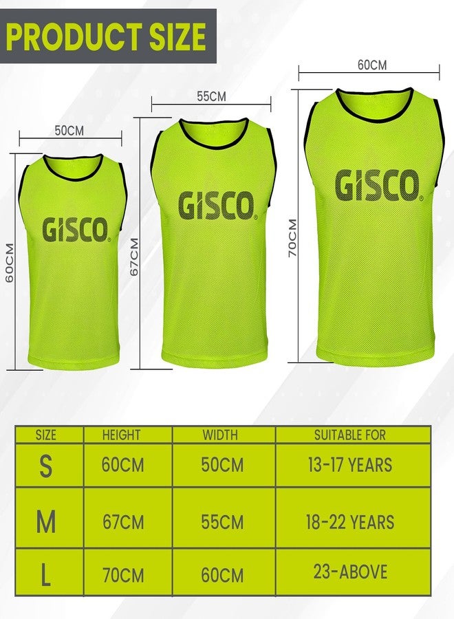 GISCO Sports Training Bibs Training Vest (Set of 6) | Yellow | Size-Small | Quality Mesh Vests for Sports, Training, and Practice Sessions - Image 3