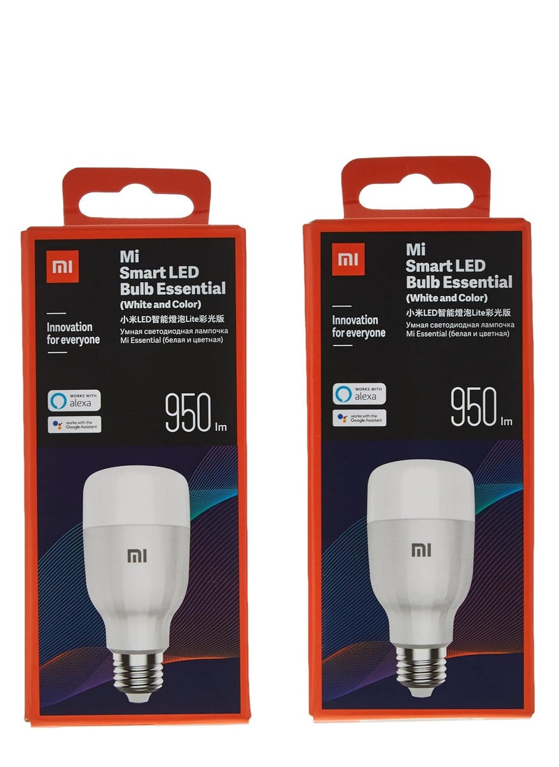 Xiaomi Deerma - Xiaomi Mi Smart Led Bulb Essential (White And Color), 950Lm, Pack Of 2 - Image 1