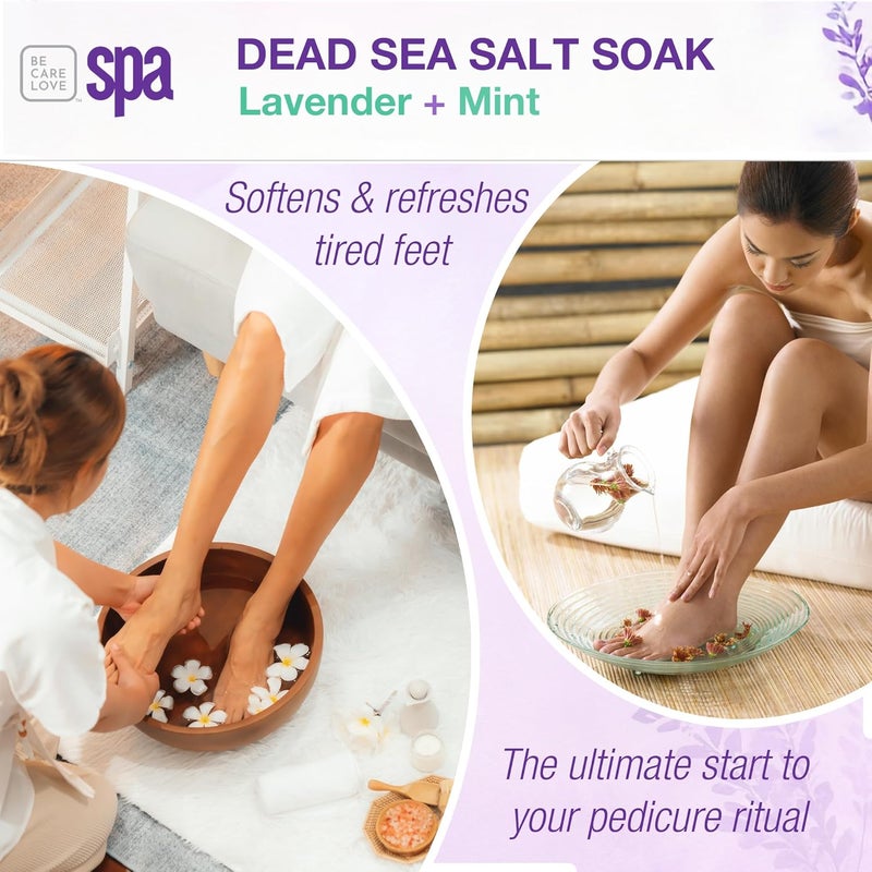 BCL SPA Dead Sea Salt Soak Bath Salt with Organic Lavender Mint Shae Butter Arnica Aloe Vera Juice Chamomile Argan Oil Jojoba Oil Skin Exfoliator HomeProfessional Use 16 fl oz - Image 4
