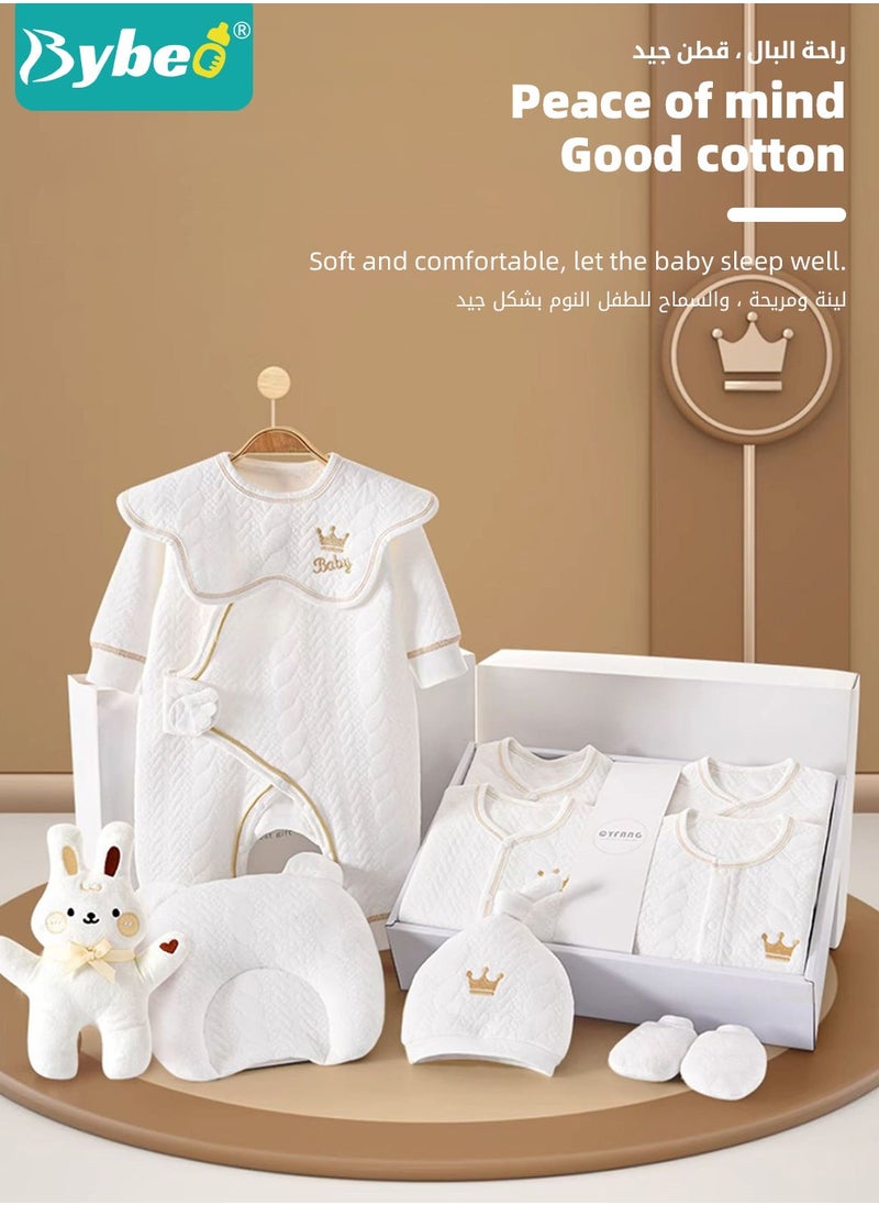 Bybeo - 18PCS Newborn Baby Gift Set, Newborn Layette Gift Set for Boys and Girls, Babies Essential Clothes Accessories with Baby Blanket, 100% Premium Cotton,  for Spring Summer Autumn Winter Four Seasons - Image 1