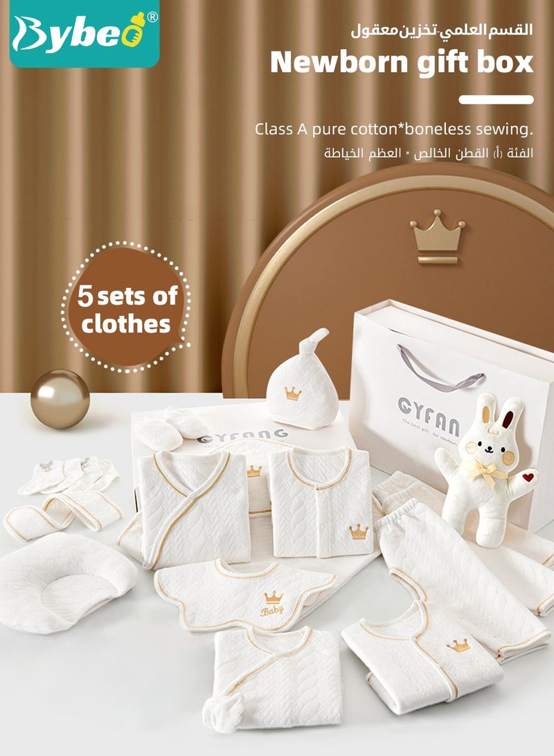 Bybeo 20PCS Newborn Baby Gift Set, Newborn Layette Gift Set for Boys and Girls, Babies Essential Clothes Accessories with Baby Blanket, 100% Premium Cotton,  for Spring Summer Autumn Winter Four Seasons - Image 2