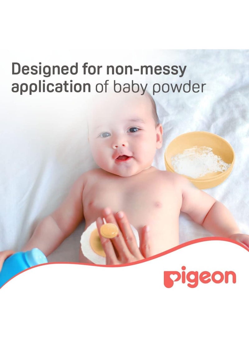 بيجون علبة بودرة أطفال مع منفاخ، لتطبيق البودرة بسهولة وبدون فوضى، لون أصفر - Image 2