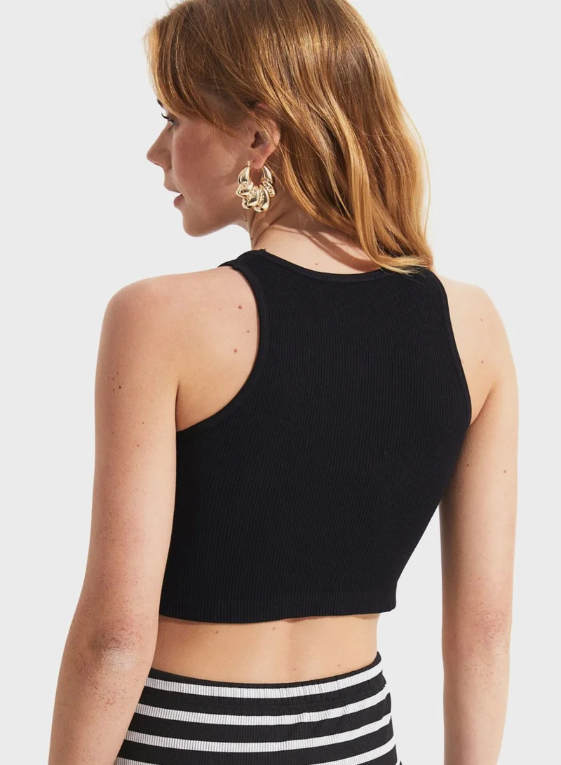 جون Knitted Crop Top
