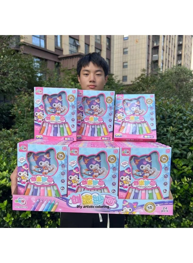 Large Display Box 24 Containing Creative Sand Painting Play House Toys Playground Organization Activity Points Small Gift Toys-Color:989-279 Bear (24 Times) - Image 2