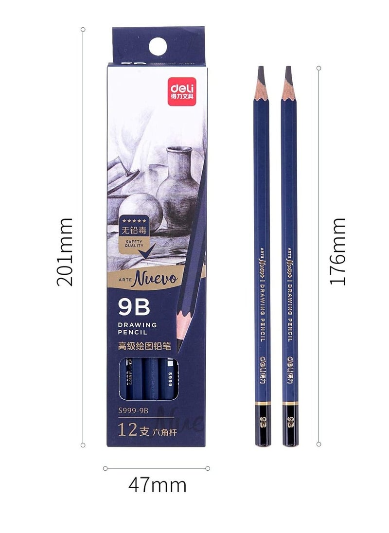 Deli - 12-Piece 9B Size Sketching Pencils Set - Image 1