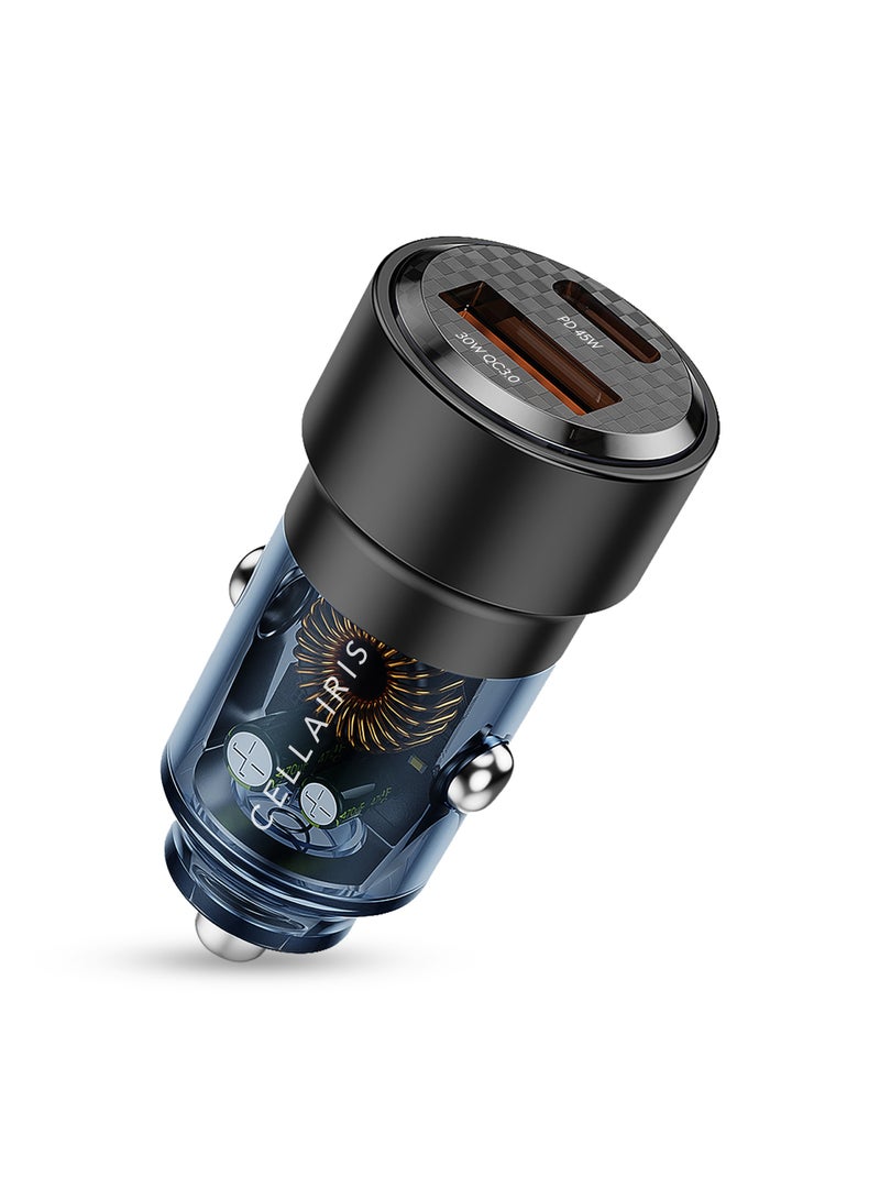 Cellairis Aluminum Premium Car Charger PD 45W - Black - Image 1