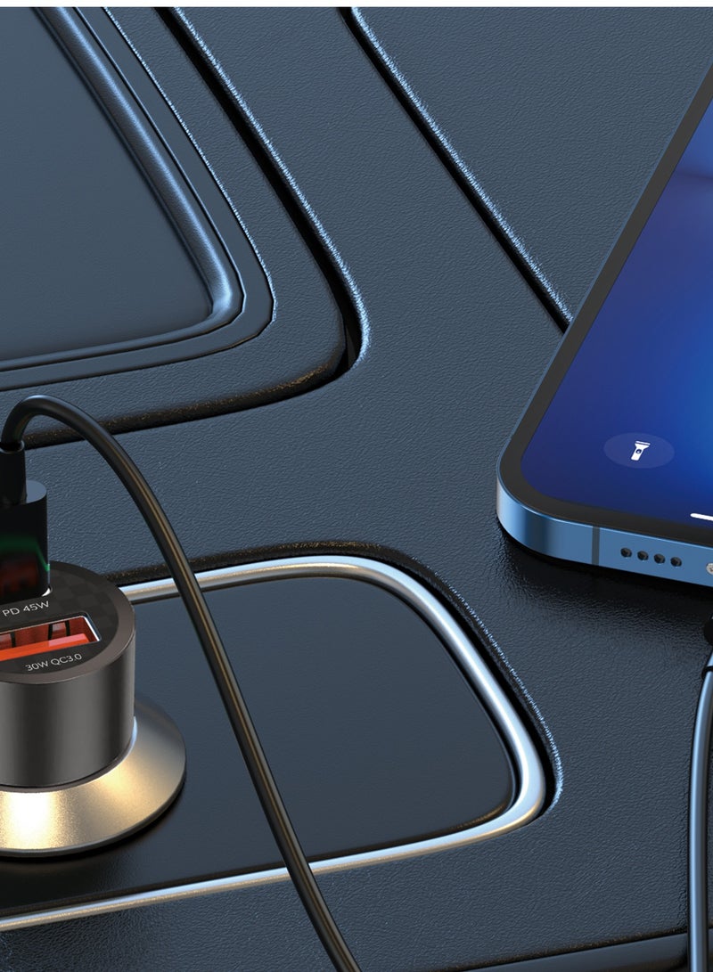 Cellairis Aluminum Premium Car Charger PD 45W - Black - Image 5