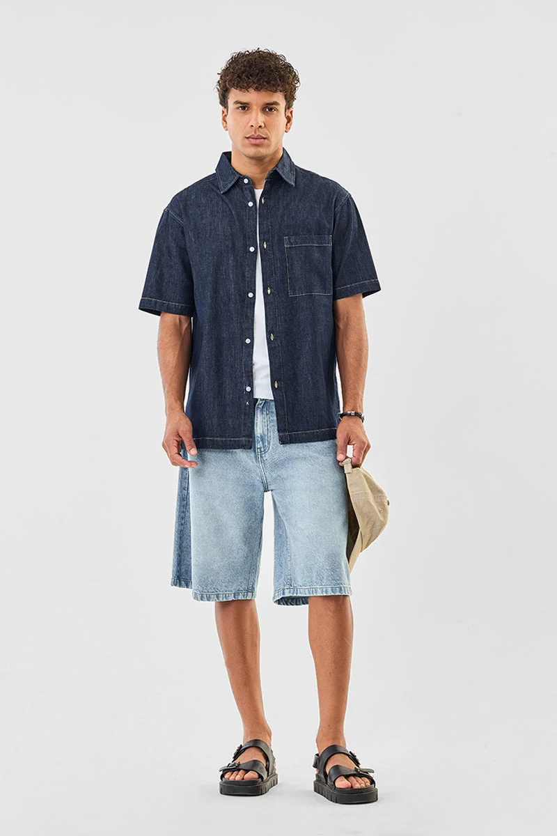 SNITCH Relaxed Fit Denim Shirt