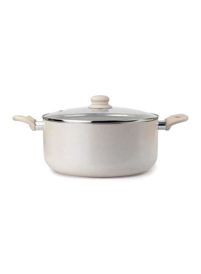 WILSON Oak Large Casserole with Lid and Marble Coating, Soft Touch Handle, Stew Pot Suitable for Gas, Electric, Induction, and Ceramic Stove Dutch Oven - 28cm – Cream - Image 5