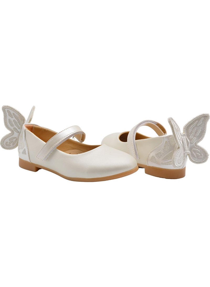 Kids A More Mariposa Butterfly Figure Detailed Girls Ballerina Shoes Pearl Color10  - Image 2
