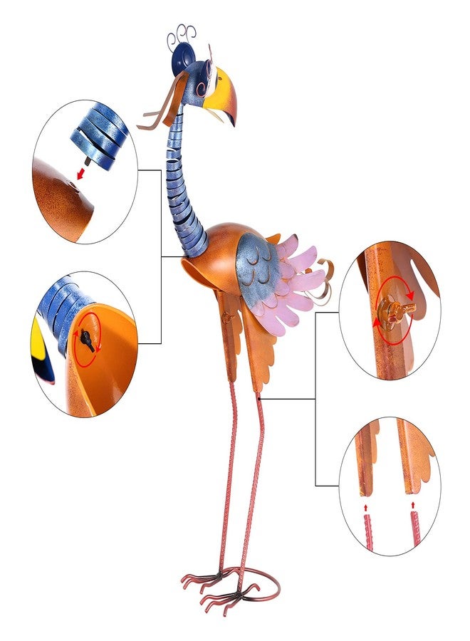 توراتس تمثال طائر معدني من توآرتس، حيوان واقف، زينة للحديقة الخلفية، منحوتة خارجية لتزيين الحديقة والفناء - Image 4