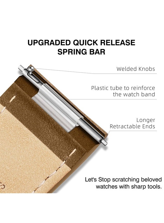 Ritche أحزمة ساعة جلدية بنية سريعة الإطلاق لأوميغا × سواتش موونواتش للرجال والنساء 20 مم بديل حزام الساعة متوافق مع ساعة سامسونج جالاكسي 4/5 - Image 2