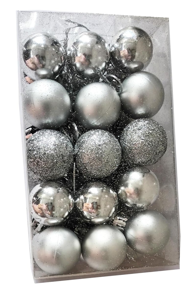 Elite Store Christmas Tree Hanging Ornaments Silver Balls for Xmas DecorationParty FavourFestivalHome DecorLiving Room 30 Pieces - Image 1