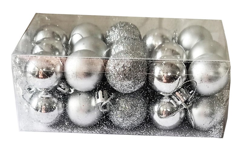 Elite Store Christmas Tree Hanging Ornaments Silver Balls for Xmas DecorationParty FavourFestivalHome DecorLiving Room 30 Pieces - Image 2