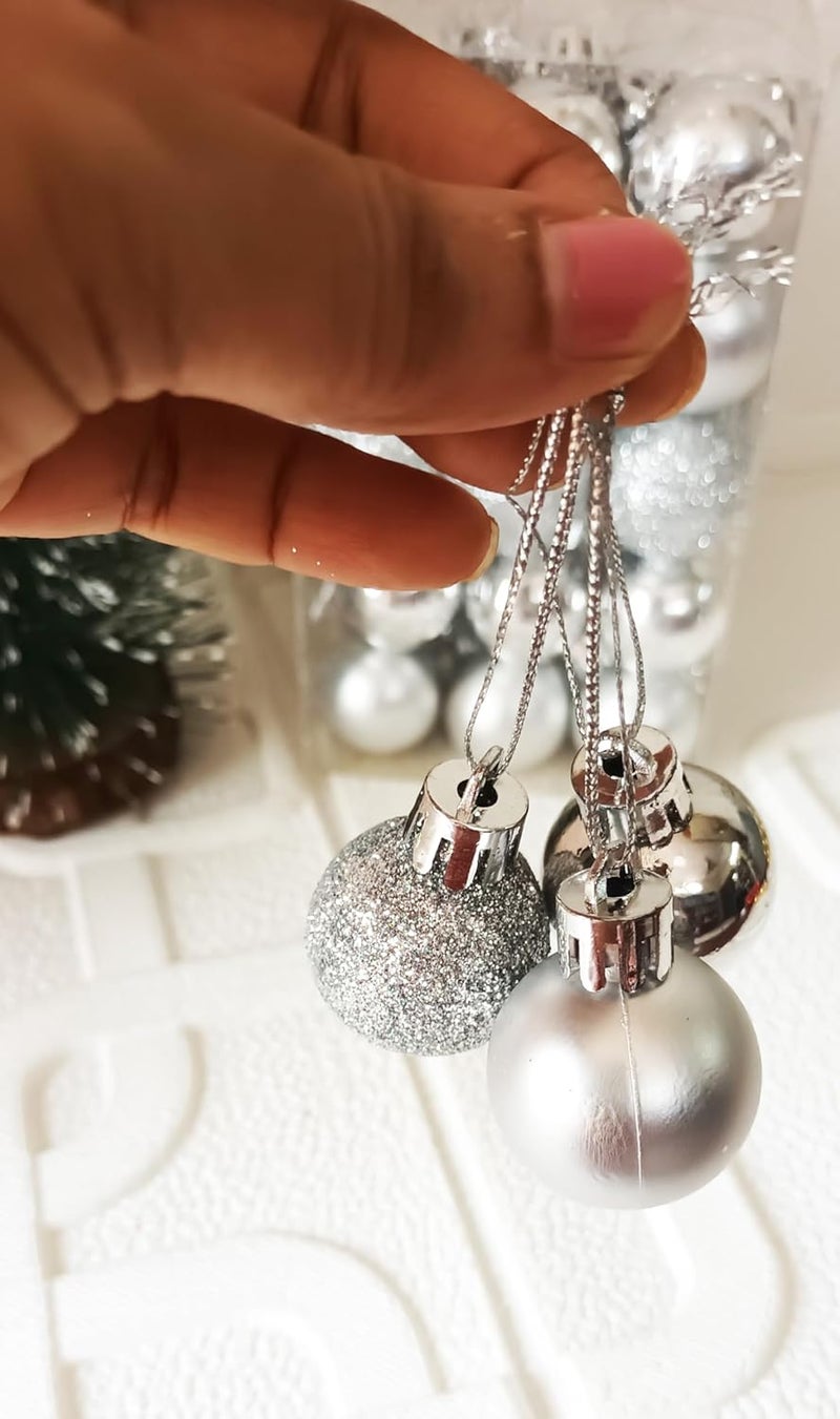 Elite Store Christmas Tree Hanging Ornaments Silver Balls for Xmas DecorationParty FavourFestivalHome DecorLiving Room 30 Pieces - Image 3