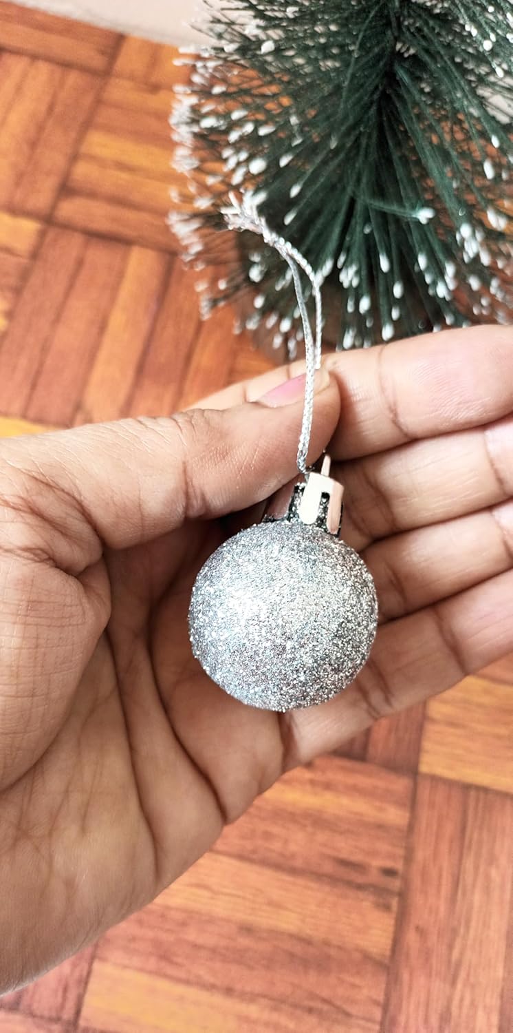 Elite Store Christmas Tree Hanging Ornaments Silver Balls for Xmas DecorationParty FavourFestivalHome DecorLiving Room 30 Pieces - Image 4