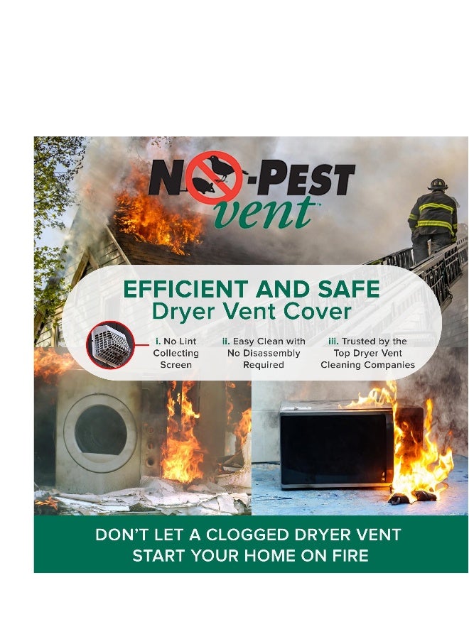 Dual Door Dryer Vent Cover Outdoor 4 inch, Made in USA, The ONLY Dryer Vent with a DUAL DOOR DAMPER To Seal Your Home, No Lint Collecting Screen - Image 3