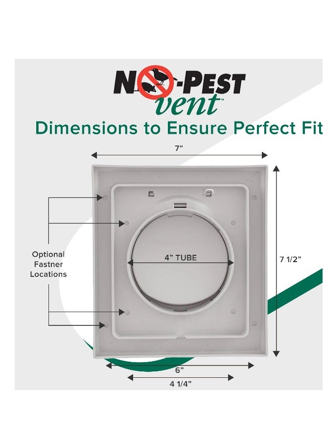 Dual Door Dryer Vent Cover Outdoor 4 inch, Made in USA, The ONLY Dryer Vent with a DUAL DOOR DAMPER To Seal Your Home, No Lint Collecting Screen - Image 5