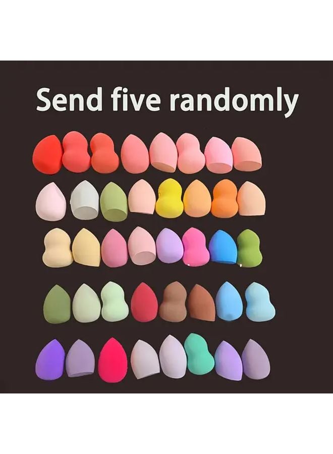 5 قطع إسفنج مكياج ناعم بيضاوي فائق النعومة خالي من الكحول مسحوق فعال ألوان عشوائية - Image 1