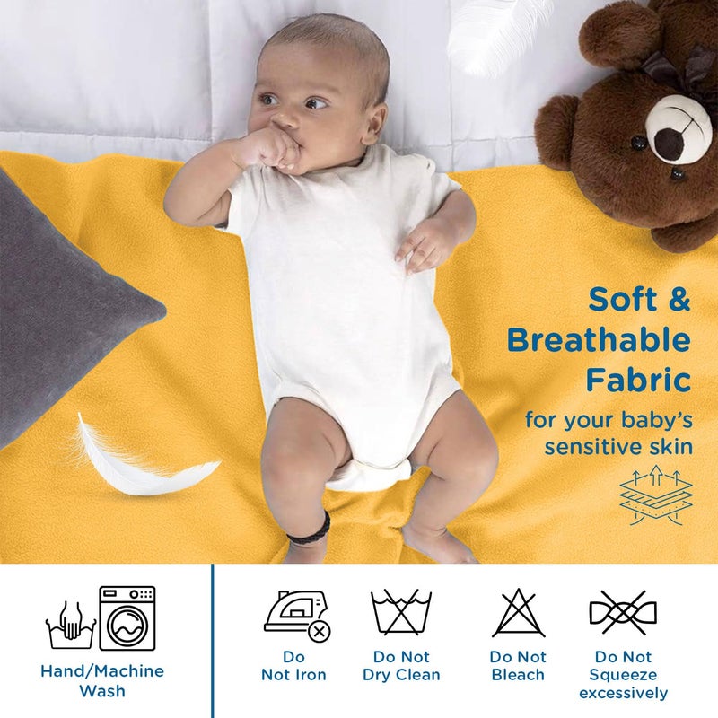 mee mee Mee Mee Instadry Anti-Piling Fleece Extra Absorbent, Cotton Bed Protector Mattress, Reusable Waterproof Quick Dry baby Cot sheet for Toddler Infant, 0 to 9 Month, 50x70cm (Orange) - Image 2
