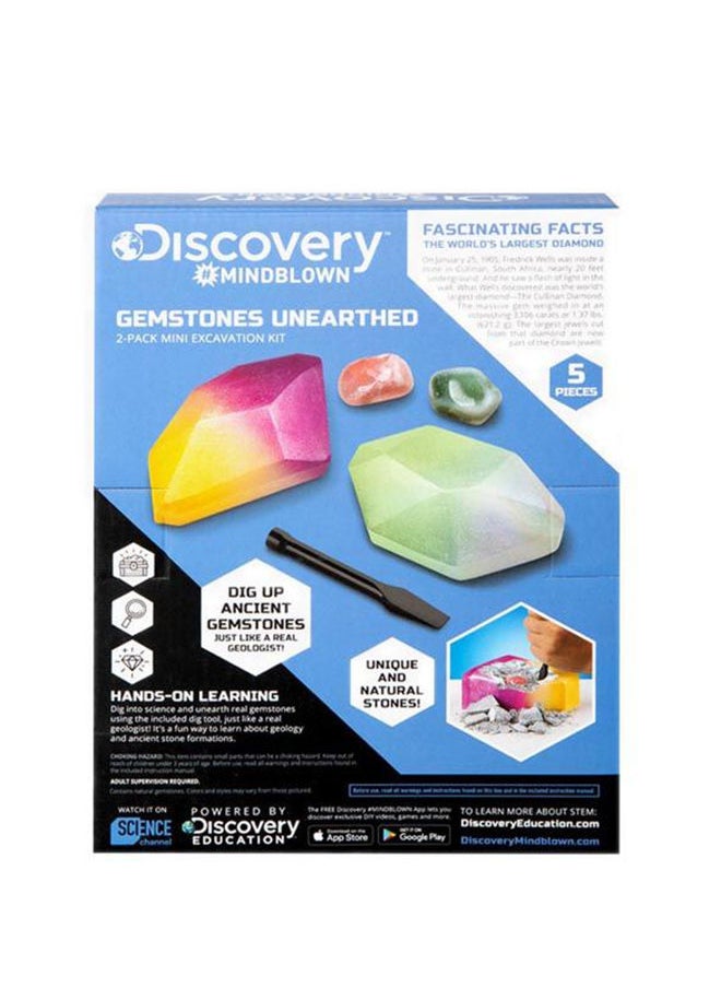 Discovery Mindblown Stem Gemstones Unearthed 2-Pack Mini Excavation Kit  - Image 3