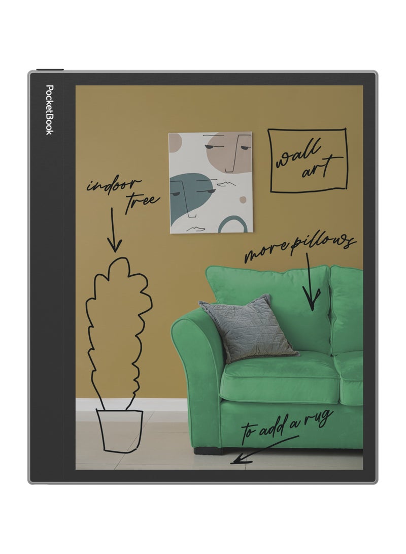 PocketBook INKPAD EO | 10.3" Color E Ink Kaleido 3 screen | Handwriting & Stylus | Easy notes sharing | Android 11 | Camera for notes on photos | Bluetooth & built-in speaker | Audiobooks | SMARTlight – Grey  - Image 2