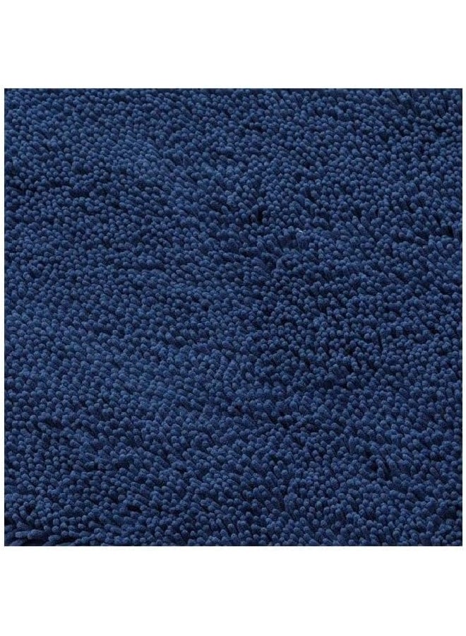 Tendance Anti-Slip Chenille Microfiber Bathroom Mat Navy Blue 50 x 80 cm 7742118 - Image 2