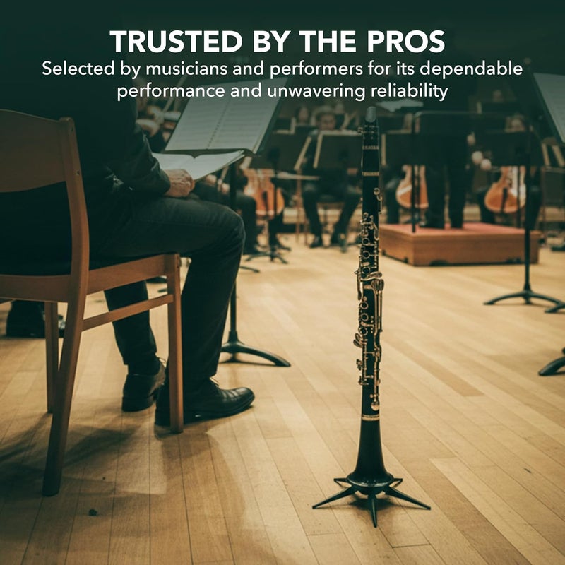 K.M König & Meyer 15228.000.55 Clarinet In-Bell Portable Stand - Lightweight 5 Leg Folding Base - Fits A and B Clarinets - Stable Secure Base - Professional Grade - Made in Germany - Black - Image 5