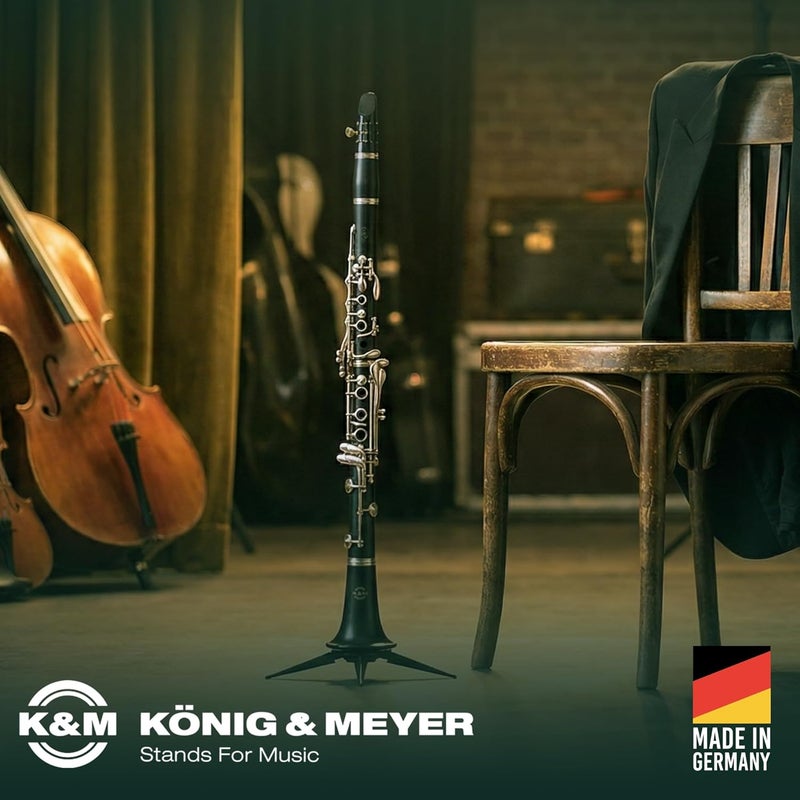 K.M König & Meyer 15228.000.55 Clarinet In-Bell Portable Stand - Lightweight 5 Leg Folding Base - Fits A and B Clarinets - Stable Secure Base - Professional Grade - Made in Germany - Black - Image 4